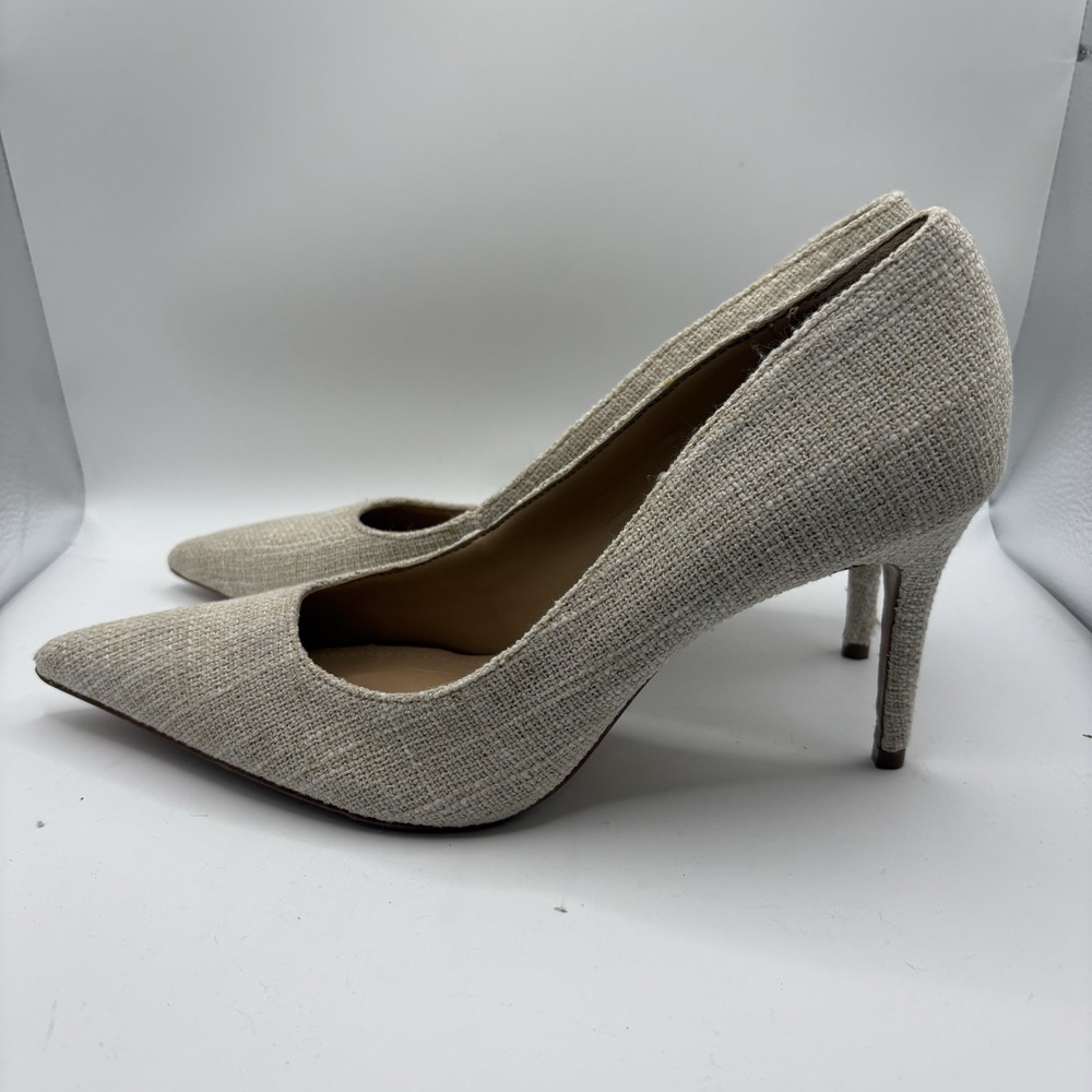 Schutz Women's Beige Lou Pointed-Toe Stiletto-Heel Slip-On Pumps Shoes Size 9B